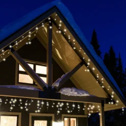 Guirlande Lumineuse|EMINZA Stalactite lumineuse 20 m 490 LED câble noir Stars Blanc chaud Blanc Chaud - câble noir