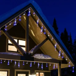 Guirlande Lumineuse|EMINZA Stalactite lumineuse 7,50 m 175 LED câble blanc Stars Bicolore Bleu et blanc froid Bicolore Bleu / Blanc froid - câble blanc