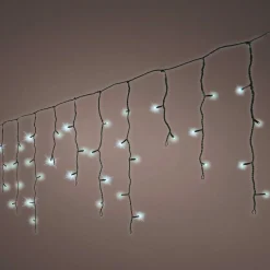Guirlande Lumineuse|EMINZA Stalactite lumineuse 20 m 490 LED câble noir Stars Blanc froid Blanc Froid - câble noir
