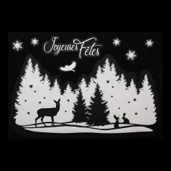 Déco Et Objet De Noël|FEERIC LIGHTS Sticker de Noël pour fenêtre Paysage pailleté Blanc