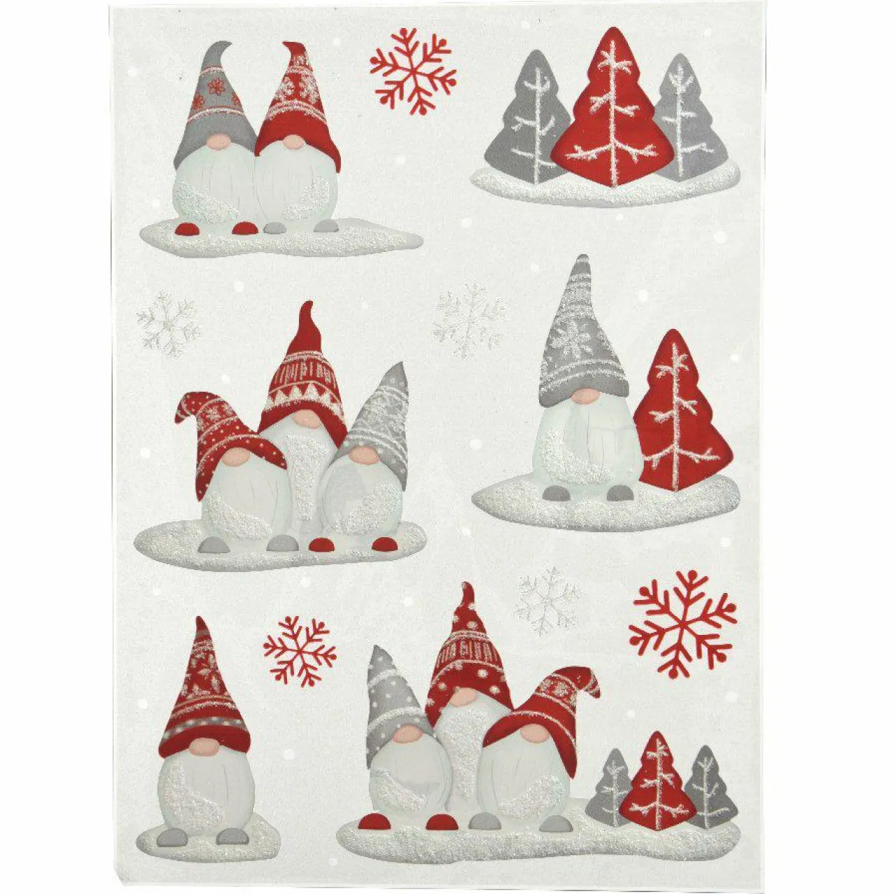 Déco Et Objet De Noël|KAEMINGK Stickers vitrostatique Lutin de Noël Rouge