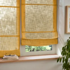 Store|EMINZA Store bateau passe tringle (45 x 180 cm) Robin Jaune ocre