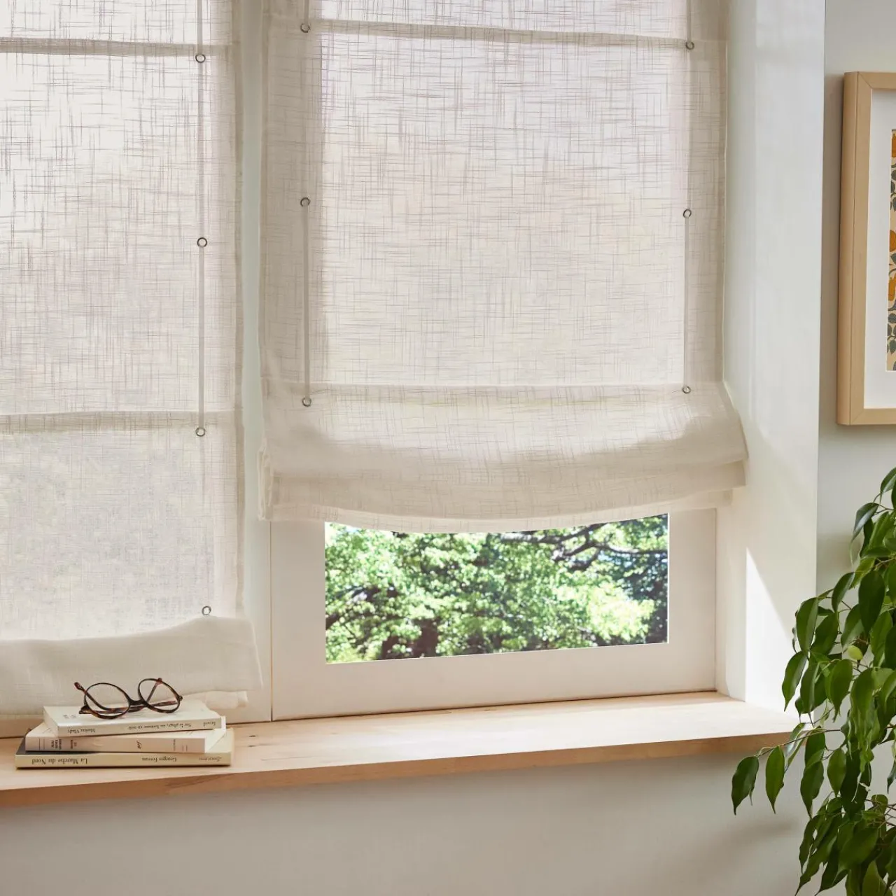 Store|EMINZA Store bateau passe-tringle (45 x 180 cm) Robin Beige