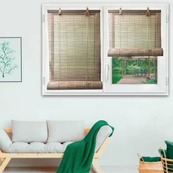 Store|LUANCE Store enrouleur à baguettes (90 x 180 cm) Bambou Gris