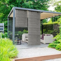 Store|LUANCE Store enrouleur à lattes (90 x 180 cm) Bambou Gris clair et Gris foncé