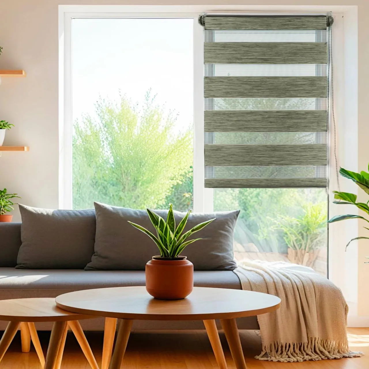 Store|LUANCE Store enrouleur Jour / Nuit (90 x 180 cm) chiné Vert