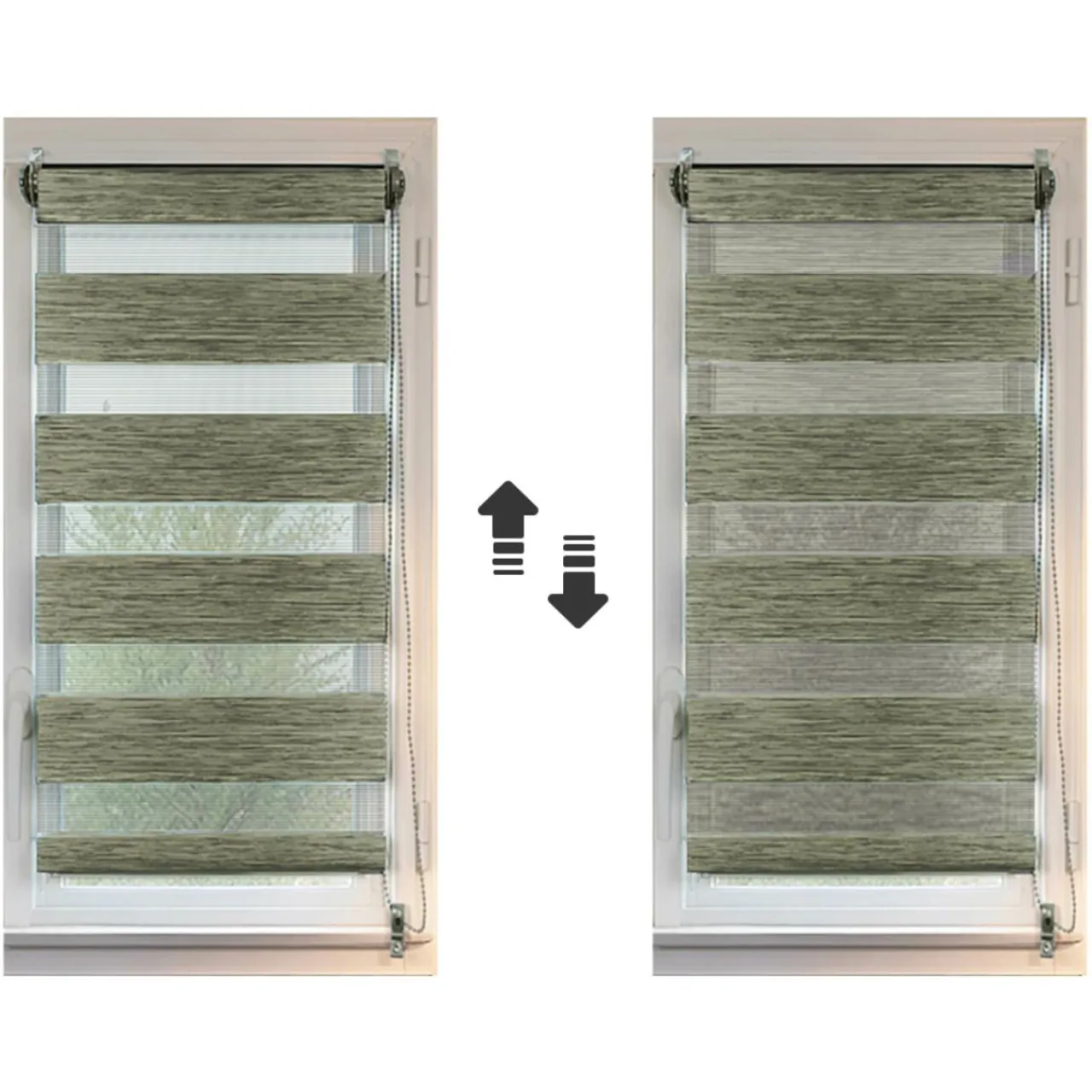 Store|LUANCE Store enrouleur Jour / Nuit (90 x 180 cm) chiné Vert