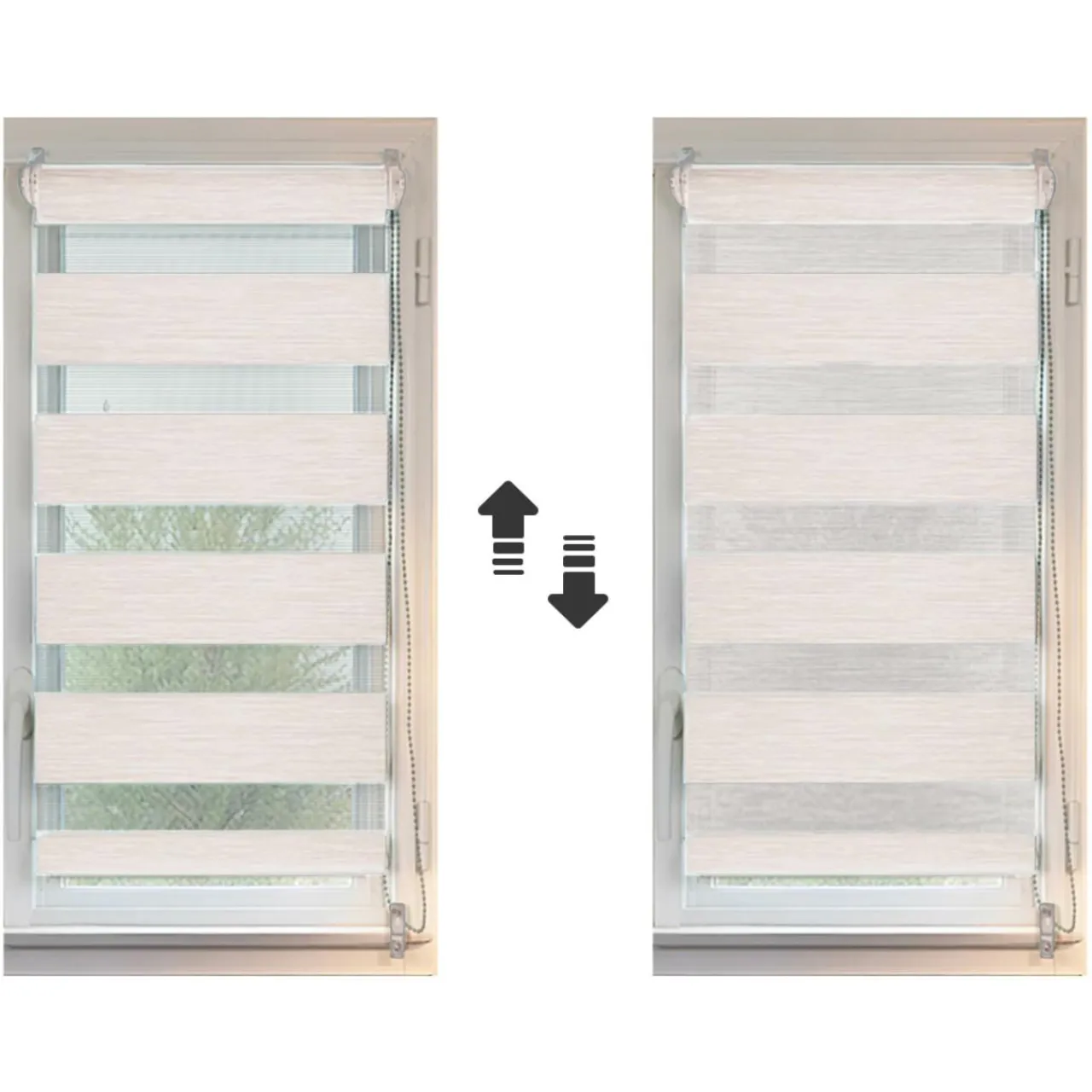 Store|LUANCE Store enrouleur Jour / Nuit (60 x 250 cm) Beige chiné