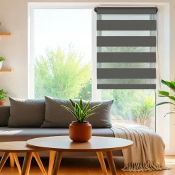 Store|LUANCE Store enrouleur Jour/Nuit (45 x 180 cm) Gris Anthracite