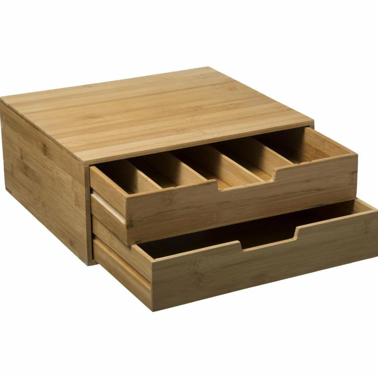 Rangement Et Organisateur|ATMOSPHERA Support à cafetière avec tiroirs range capsule (34 x H14 cm) Siao Naturel