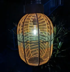 Luminaire Jardin|Eclairage Extérieur|#N/A Suspension de jardin solaire résine tressée LED (D27 cm) Toscane Vert