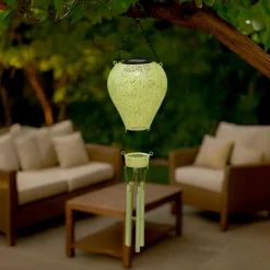 Luminaire Jardin|Eclairage Extérieur|KAEMINGK Suspension de jardin solaire LED (H56 cm) Montgolfière e Vert