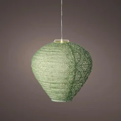 Luminaire Jardin|Eclairage Extérieur|KAEMINGK Suspension de jardin solaire (H28 cm) Lanterne ajourée e Vert