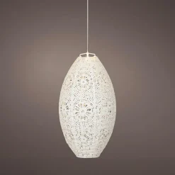 Luminaire Jardin|Eclairage Extérieur|KAEMINGK Suspension de jardin solaire (H38 cm) Lanterne ajourée he Blanc