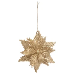 Décoration De Sapin|FEERIC LIGHTS Suspension de Noël (D11 cm) Fleur d'hiver pailletée Cuivre