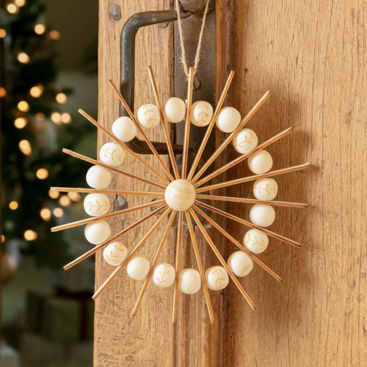 Décoration De Sapin|KAEMINGK Suspension de Noël en bois (D20 cm) Sandinave Beige