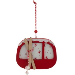 Décoration De Sapin|JJA Suspension de Noël en bois (H12,5 cm) Télécabine de Savoie Rouge