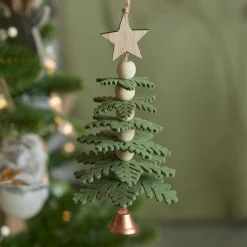 Décoration De Sapin|KAEMINGK Suspension de Noël en feutrine (H17 cm) Sapin enchanté sapin Vert