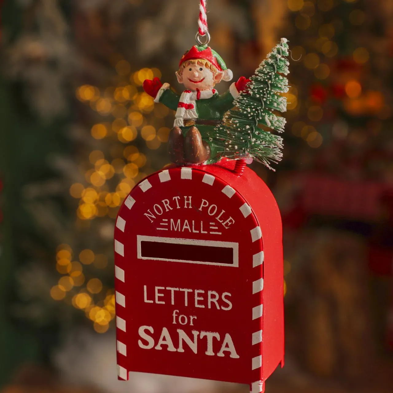 Décoration De Sapin|KAEMINGK Suspension de Noël en métal (H10 cm) Maisonnette et ski Rouge