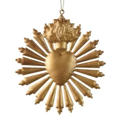 Décoration De Sapin|KAEMINGK Suspension de Noël en métal (D14 cm) Exvoto de Noël vieilli Or