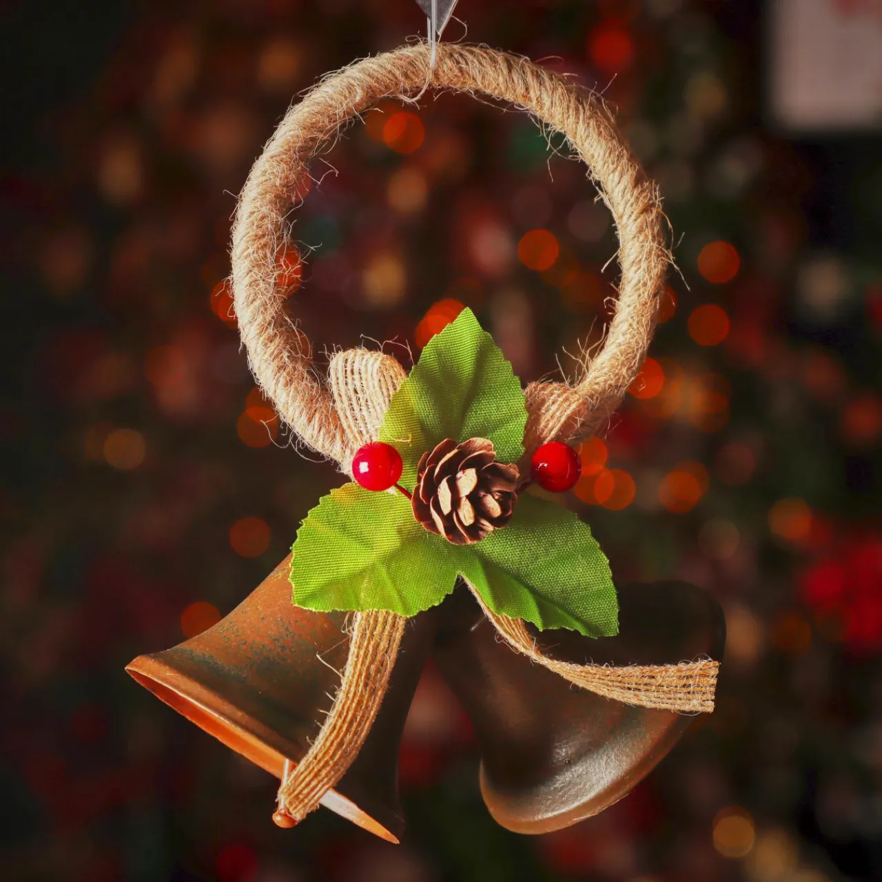 Décoration De Sapin|KAEMINGK Suspension de Noël en métal (H10 cm) Clochettes d'antan Marron