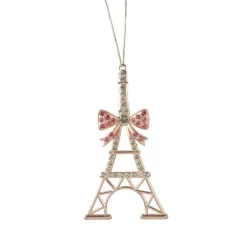 Décoration De Sapin|KAEMINGK Suspension de Noël en métal (H11 cm) Tour Eiffel strass dée Or