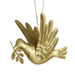 Décoration De Sapin|KAEMINGK Suspension de Noël en métal (H9 cm) Pigeon lumière Or