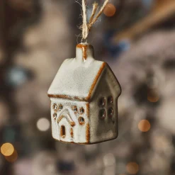 Décoration De Sapin|KAEMINGK Suspension de Noël en porcelaine (H7 cm) Maison douce Beige