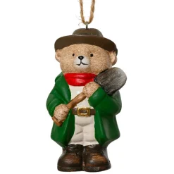 Décoration De Sapin|KAEMINGK Suspension de Noël en terre cuite (H9 cm) Petit Ours Vert