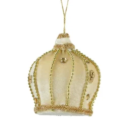 Décoration De Sapin|KAEMINGK Suspension de Noël en velours (H10 cm) Couronne Velours Or