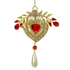 Décoration De Sapin|KAEMINGK Suspension de Noël (H12 cm) Bijou précieux Rouge