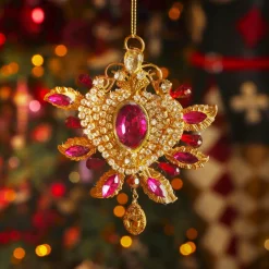 Décoration De Sapin|KAEMINGK Suspension de Noël (H12 cm) Bijou précieux Figue