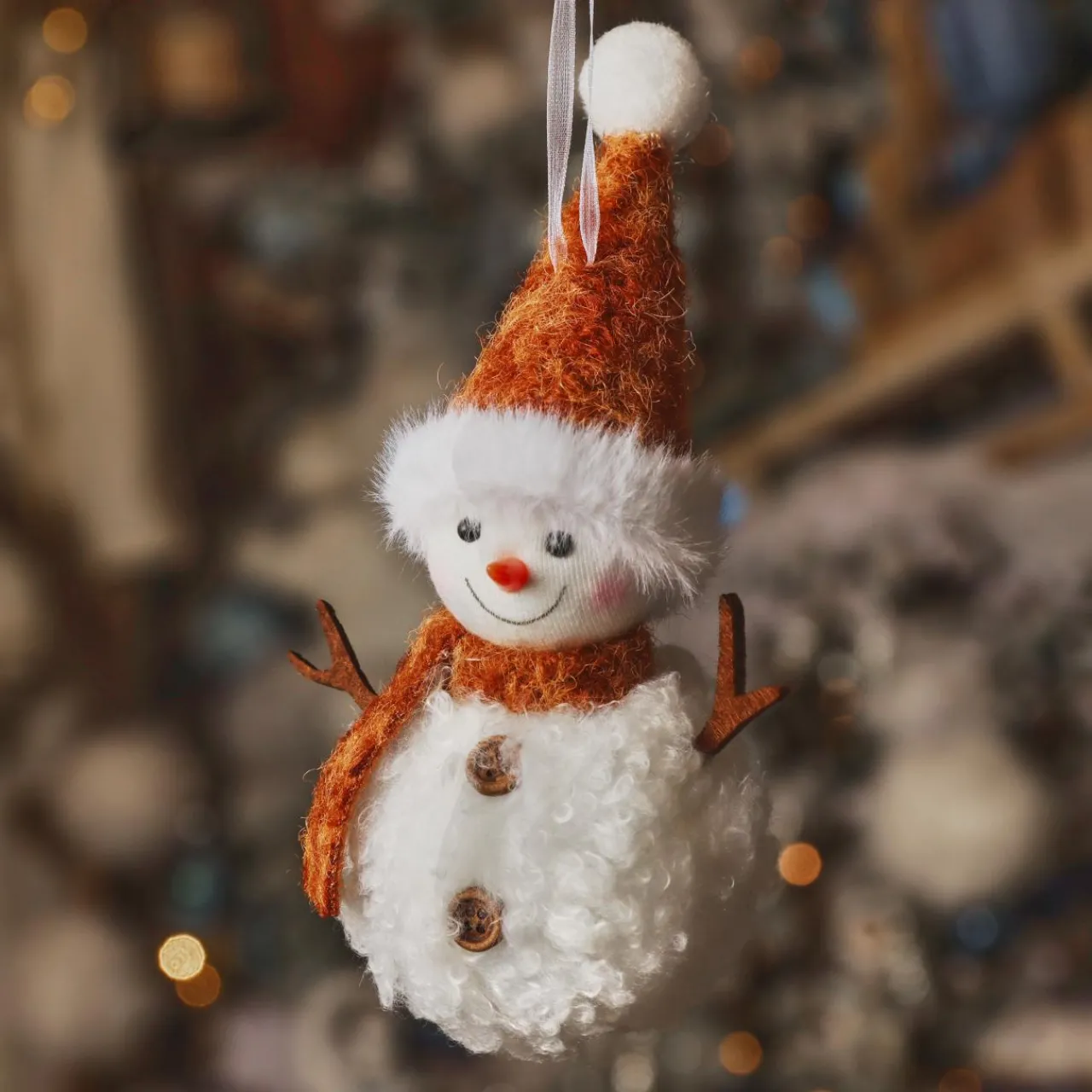 Décoration De Sapin|KAEMINGK Suspension de Noël (H13 cm) Bonhomme de neige Glacy Camel