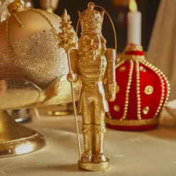 Décoration De Sapin|KAEMINGK Suspension de Noël (H13 cm) Casse noisette Félix Or