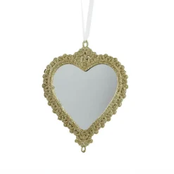 Décoration De Sapin|KAEMINGK Suspension de Noël (H14 cm) Cœur bohème Or