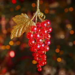 Décoration De Sapin|KAEMINGK Suspension de Noël (H11 cm) Grappe givré et or Rouge