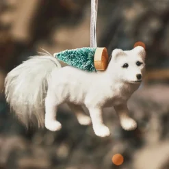 Décoration De Sapin|KAEMINGK Suspension de Noël (H7 cm) Renard filou Blanc