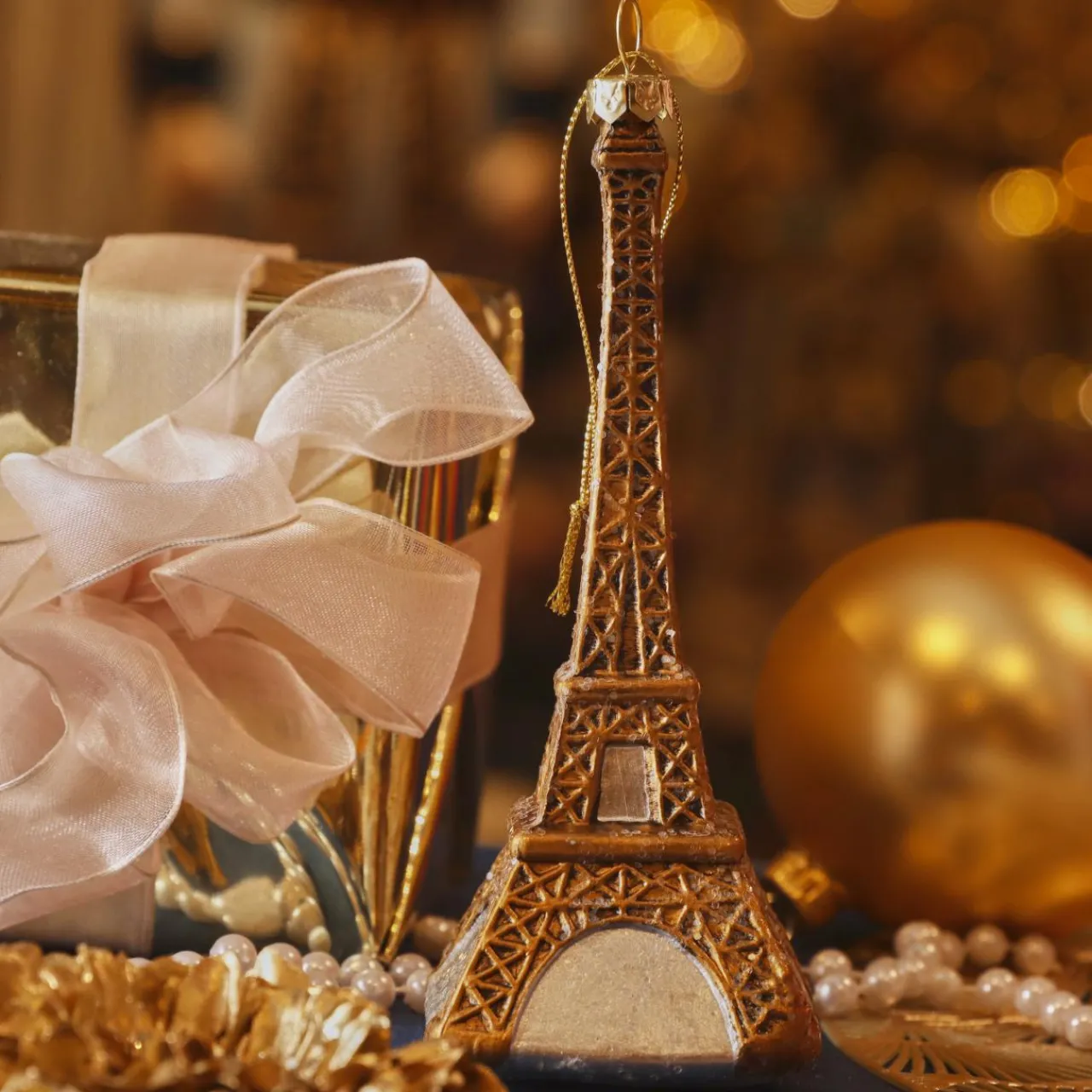 Décoration De Sapin|KAEMINGK Suspension de Noël (H16 cm) Tour Eiffel Bronze Marron