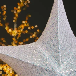 Personnage, Objet Grand Format|Déco Et Objet De Noël|KAEMINGK Suspension géante (D135 cm) Étoile de Noël Christmas pailleté Irisé Blanc irisé