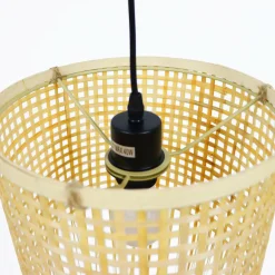 Lampe Suspension|EMINZA Suspension lumineuse à franges en bambou (H85 cm) Maoki Naturel