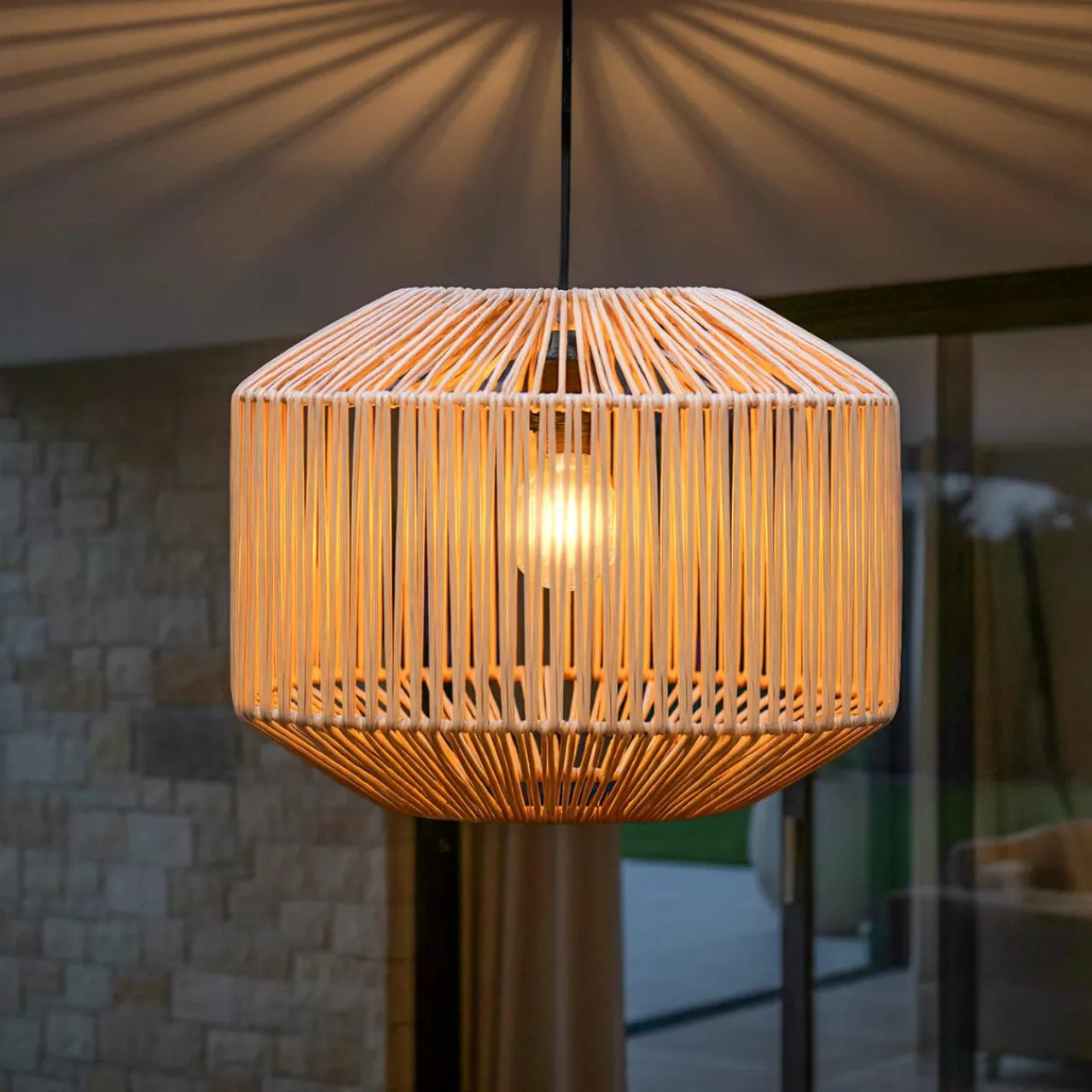 Luminaire Jardin|Eclairage Extérieur|KAEMINGK Suspension lumineuse de jardin 15 LED (D40 cm) Naxos Naturel