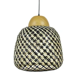 Lampe Suspension|EMINZA Suspension lumineuse en bambou (D40 cm) Elda et naturel Noir