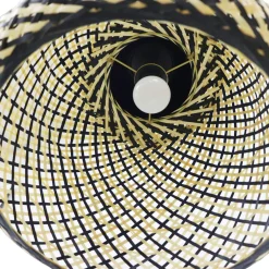 Lampe Suspension|EMINZA Suspension lumineuse en bambou (D40 cm) Elda et naturel Noir