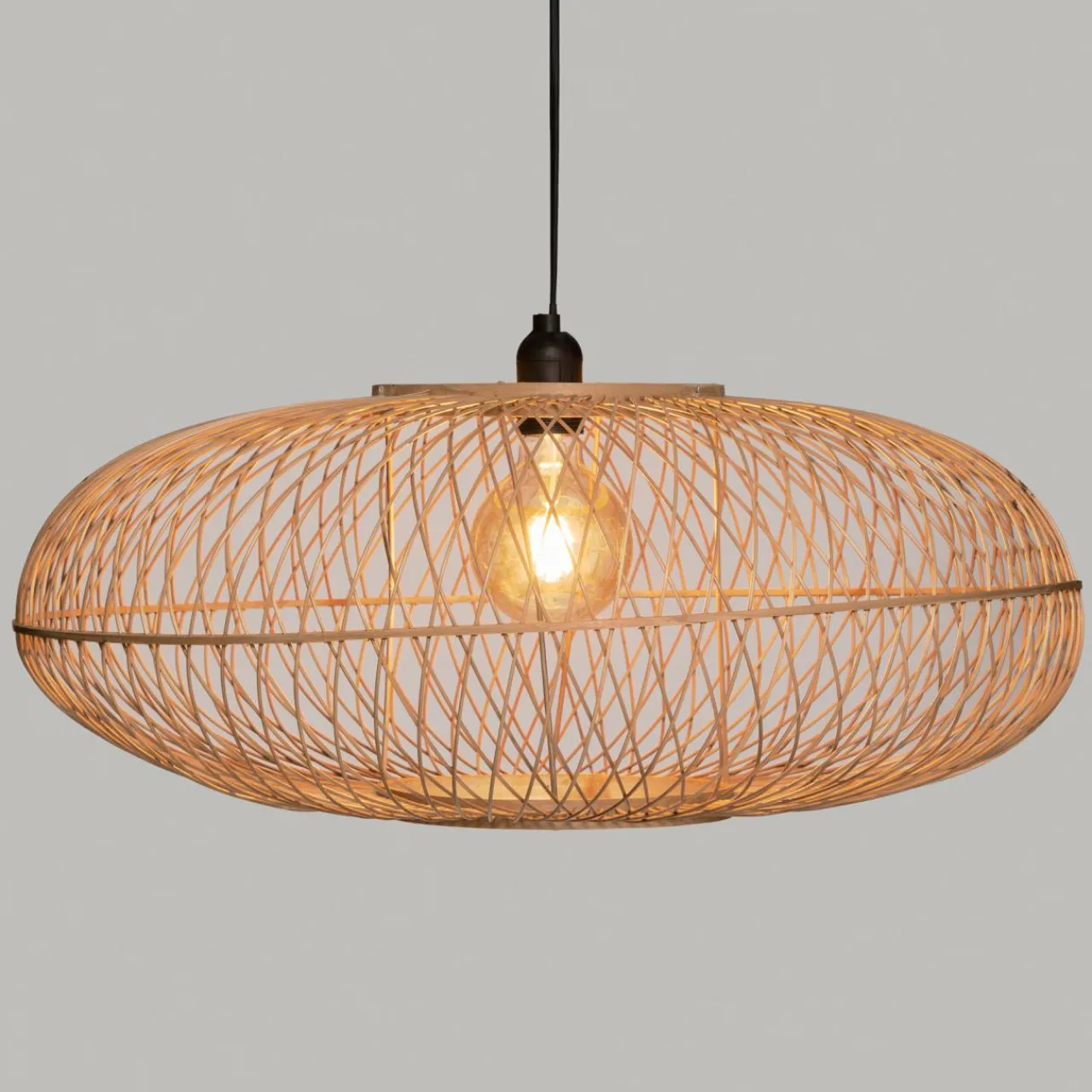 Lampe Suspension|ATMOSPHERA Suspension lumineuse en bambou (D60 cm) Loren Naturel