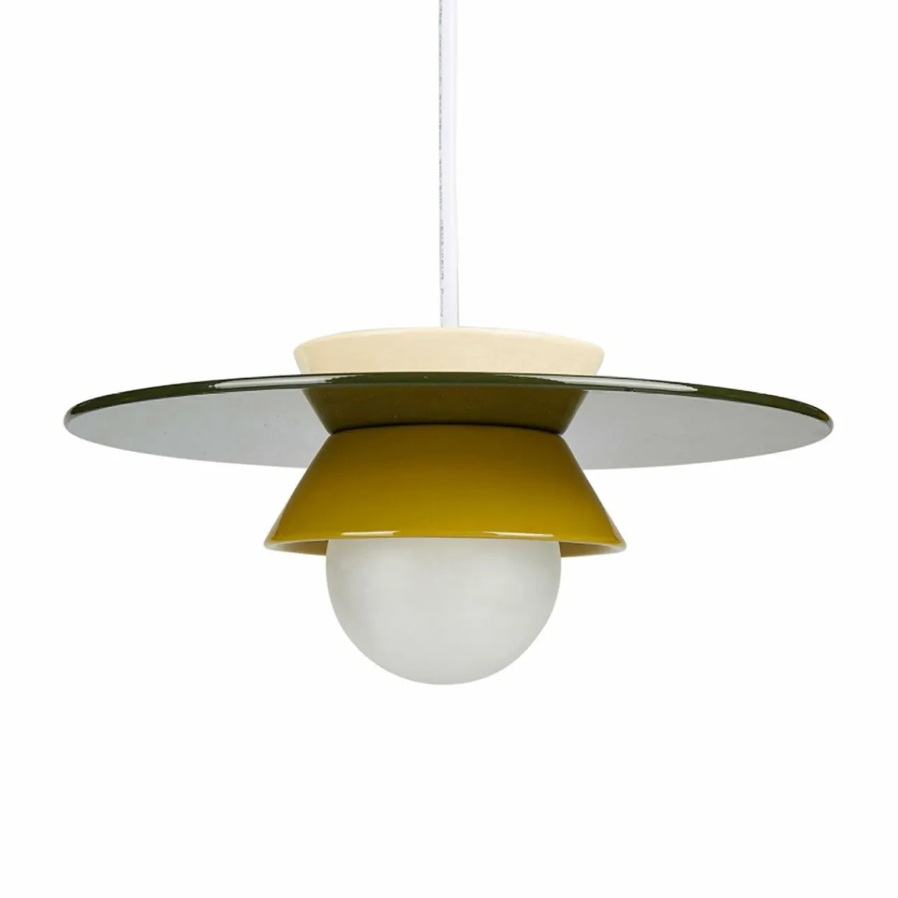 Lampe Suspension|OSTARIA Suspension lumineuse en céramique (D26 cm) Bagliore e Vert