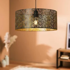 Lampe Suspension|OSTARIA Suspension lumineuse en métal (D35 cm) Corazon Noir