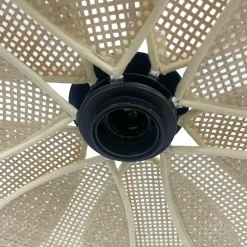 Lampe Suspension|EMINZA Suspension lumineuse pétale en tissu (D58 cm) Salamanca beige et noir Naturel