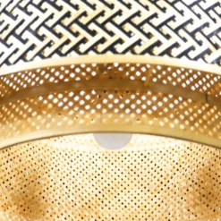 Lampe Suspension|EMINZA Suspension lumineuse ronde en bambou (D53 cm) Oviedo et naturel Noir