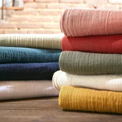 Accessoire Cuisine|EMINZA Tablier avec poches gaze de coton Gaïa Vert Eucalyptus