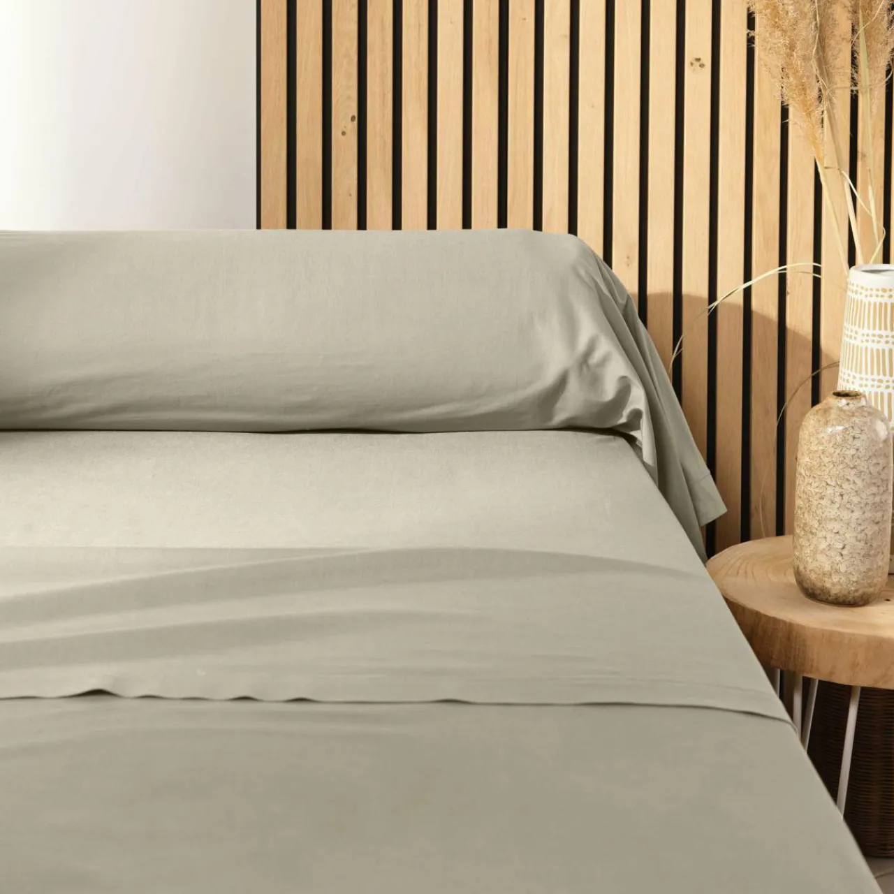 Taie D'Oreiller, Traversin|DOUCEUR D'INTERIEUR Taie de traversin coton bio (L185 cm) Biolina Taupe